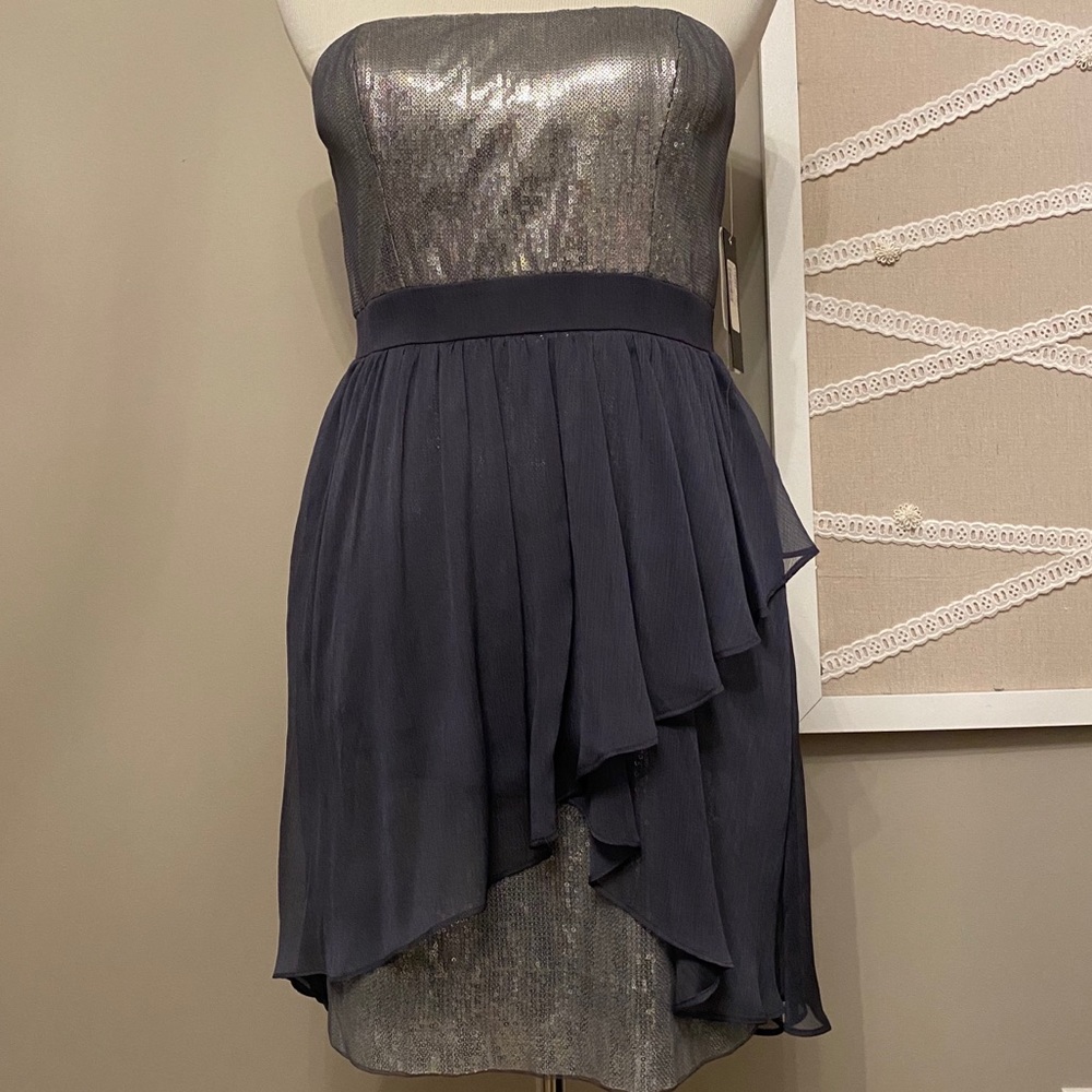 🆕Aqua silver &purple sequin & chiffon party dress